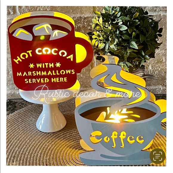 Farmhouse  Coffee And Hot Cocoa Light Decor - Picture 2 of 2